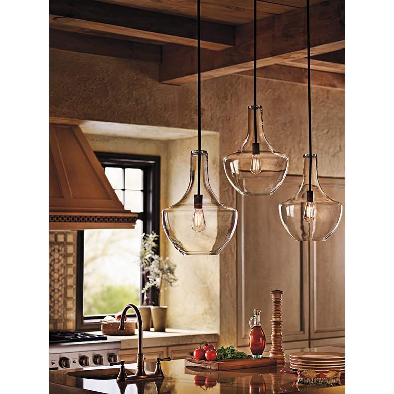Image 5 Kichler Everly 13 3/4" Wide Olde Bronze Clear Glass Pendant Light more views