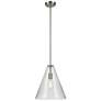 Kichler Everly 14 1/2" Brushed Nickel Clear Glass Cone Pendant Light