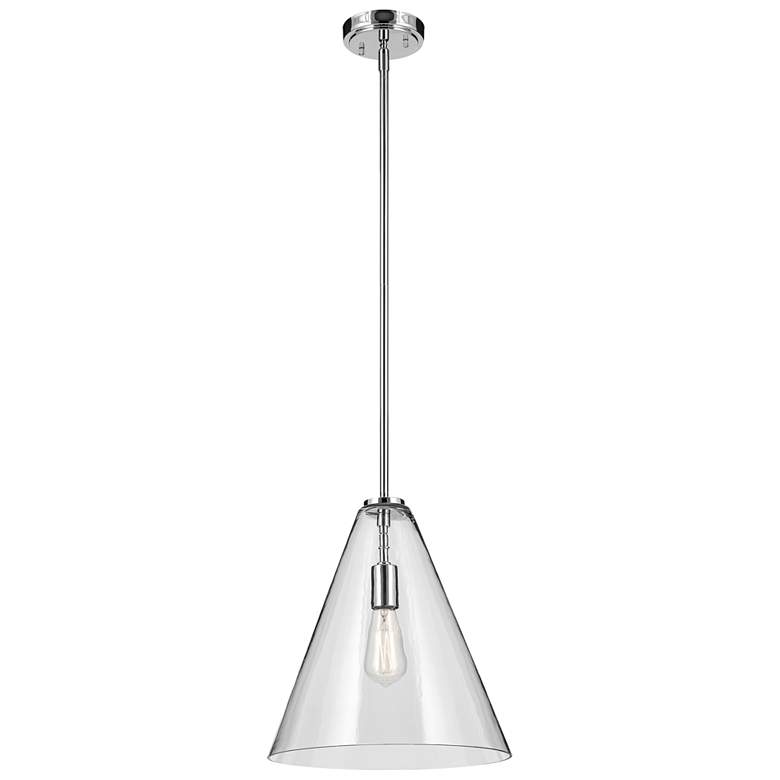 Image 1 Kichler Everly 14 1/4" Chrome and Clear Glass Modern Cone Cone Pendant