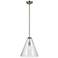 Kichler Everly 14 1/4" Wide Brushed Nickel Clear Glass Cone Pendant