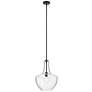 1_Kichler Everly 14"W Black and Clear Glass Bell Pendant Light