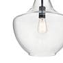 2_Kichler Everly 14"W Black and Clear Glass Bell Pendant Light more views