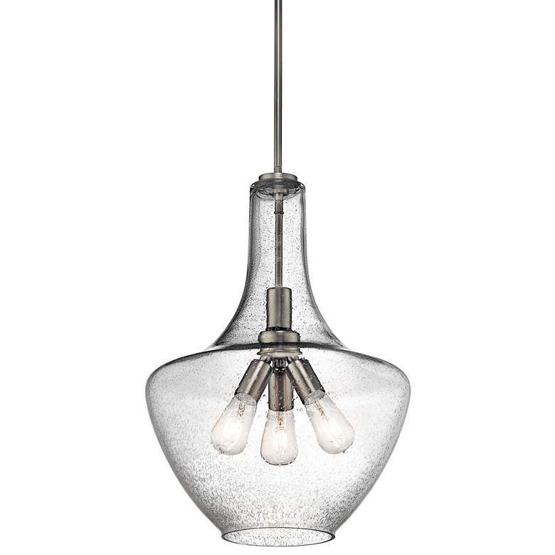 Image 1 Kichler Everly 16 inch Wide Brushed Nickel 3-Light Pendant