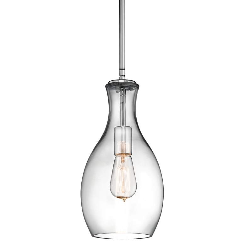 Image 1 Kichler Everly 7 inch Wide Chrome and Clear Glass Mini Pendant