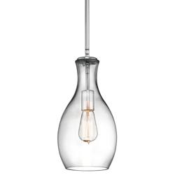 Kichler Everly 7&quot; Wide Chrome and Clear Glass Mini Pendant