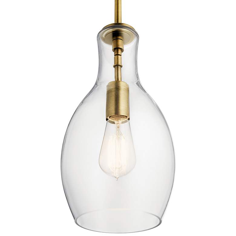 Image 3 Kichler Everly 7 inch Wide Natural Brass Mini Pendant Light more views