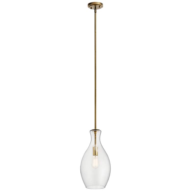 Image 2 Kichler Everly 8 3/4 inch Wide Natural Brass Mini Pendant Light