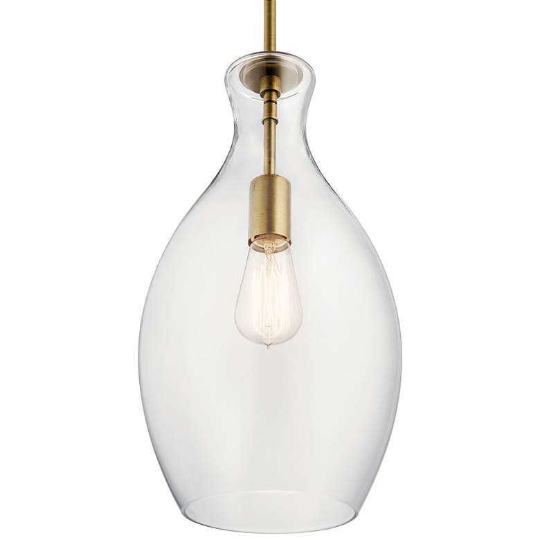 Image 3 Kichler Everly 8 3/4 inch Wide Natural Brass Mini Pendant Light more views