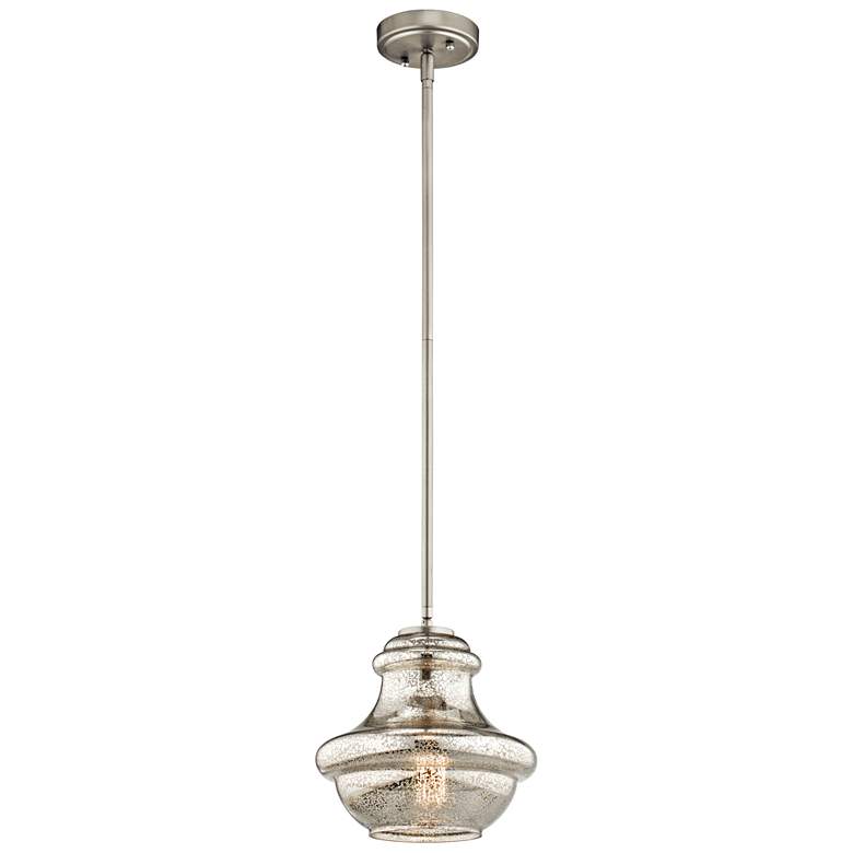 Image 3 Kichler Everly 9 1/2" Wide Nickel and Mercury Glass Mini Pendant more views