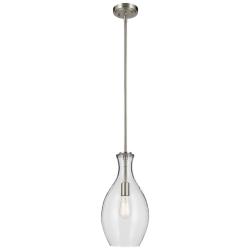 Kichler Everly 9" Wide Brushed Nickel Clear Glass Bell Mini Pendant