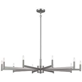 Image1 of Kichler Ezro 48" Wide Satin Nickel 10-Light Chandelier