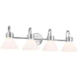 Kichler Farum 34"W Chrome and Opal Glass 4-Light Bath Light