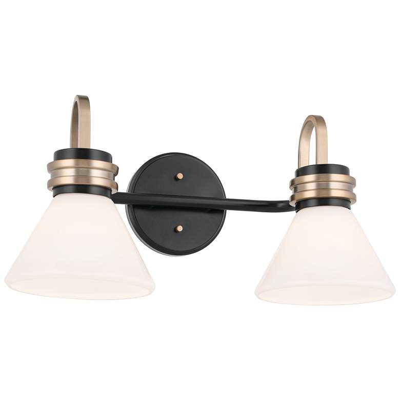 Image 1 Kichler Farum 19.25 Inch 2 Light Vanity in Black with Champagne Bronze