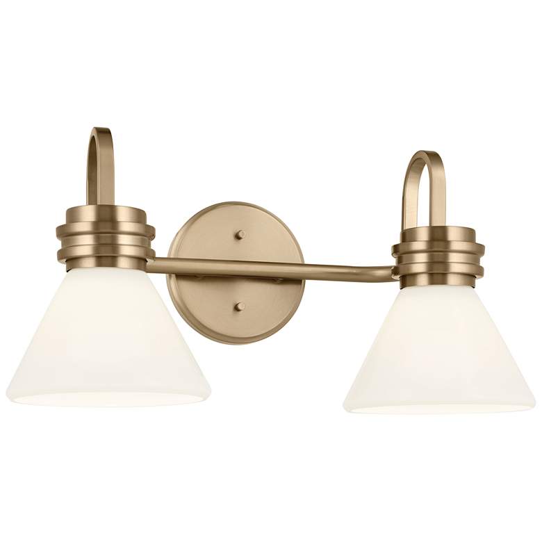 Image 1 Kichler Farum 19.25 Inch 2 Light Vanity with Opal Glass in Champagne Bronze
