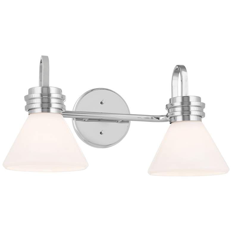 Image 1 Kichler Farum 19.25 Inch 2 Light Vanity with Opal Glass in Chrome
