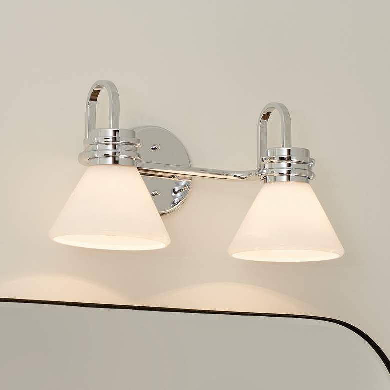 Image 1 Kichler Farum 19.25 Inch 2 Light Vanity with Opal Glass in Chrome