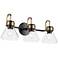 Kichler Farum 26" Wide 3-Light Black and Clear Dome Glass Bath Light