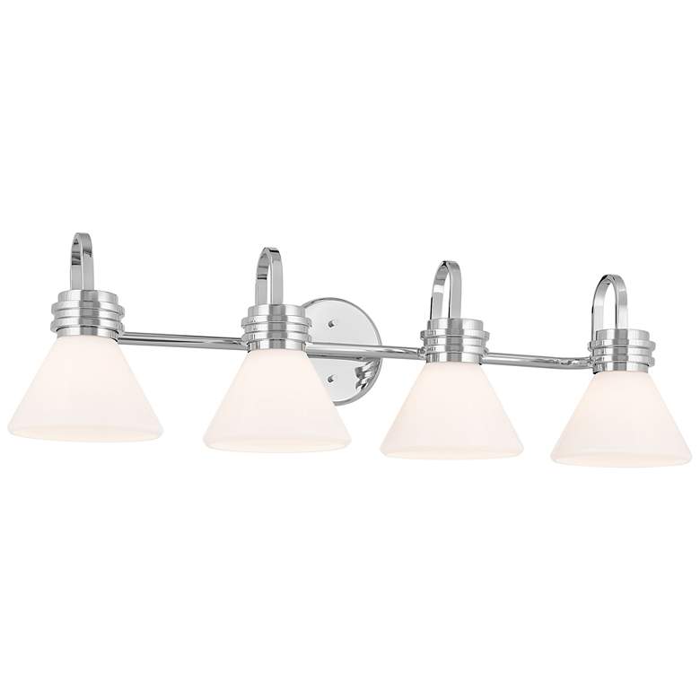 Image 2 Kichler Farum 34 Inch 4 Light Vanity with Opal Glass in Chrome