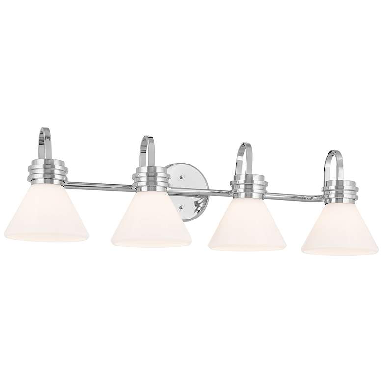 Image 1 Kichler Farum 34 Inch 4 Light Vanity with Opal Glass in Chrome