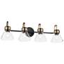 Kichler Farum 34" Wide Black Finish Clear Dome Glass Bath Light