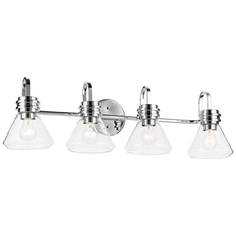 Image 1 Kichler Farum 34" Wide Clear Glass and Chrome 4-Light Bath Light