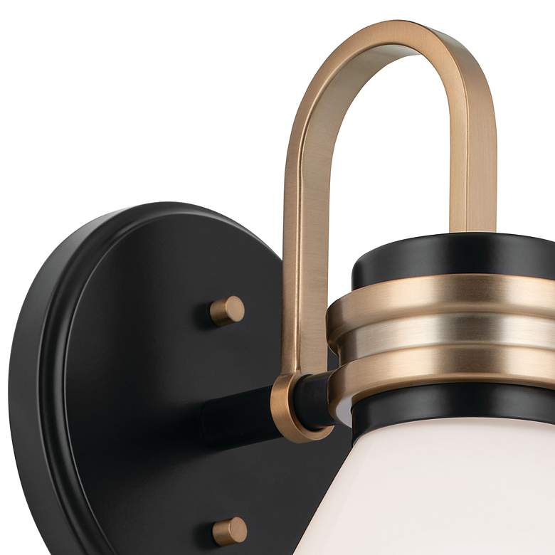 Image 3 Kichler Farum 9.5 Inch 1 Light Wall Sconce in Black with Champagne Bronze more views