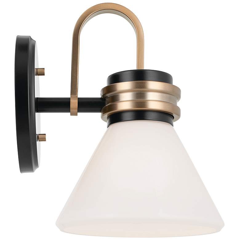 Image 5 Kichler Farum 9.5 Inch 1 Light Wall Sconce in Black with Champagne Bronze more views