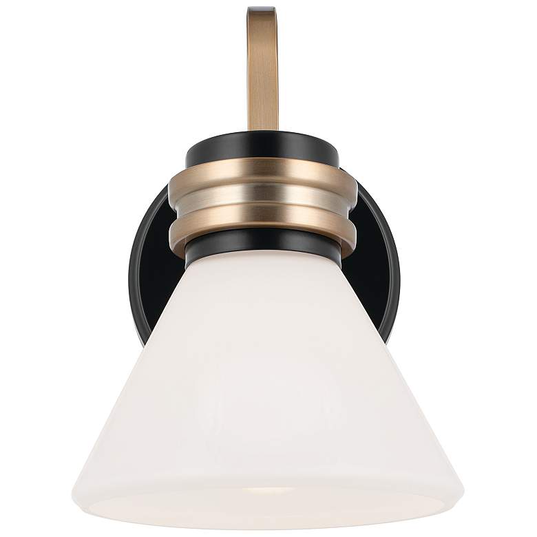 Image 6 Kichler Farum 9.5 Inch 1 Light Wall Sconce in Black with Champagne Bronze more views