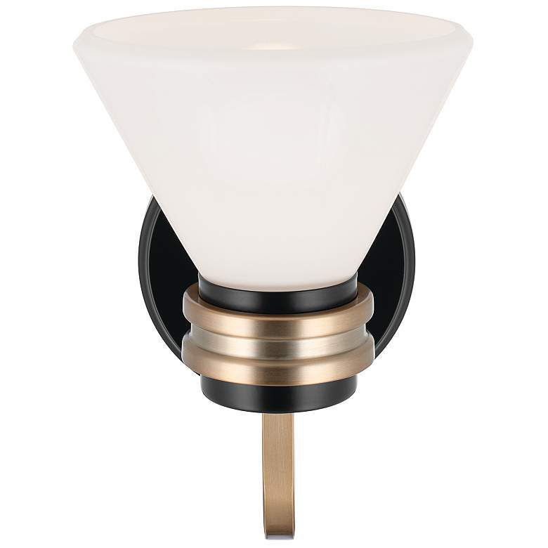 Image 7 Kichler Farum 9.5 Inch 1 Light Wall Sconce in Black with Champagne Bronze more views
