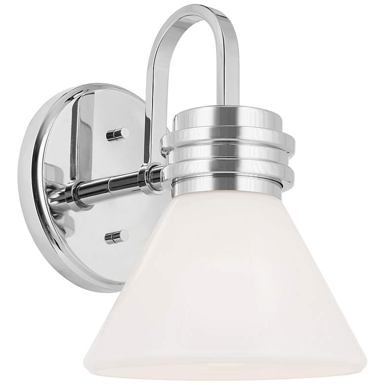Image 2 Kichler Farum 9.5 Inch 1 Light Wall Sconce with Opal Glass in Chrome