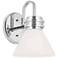 Kichler Farum 9.5 Inch 1 Light Wall Sconce with Opal Glass in Chrome