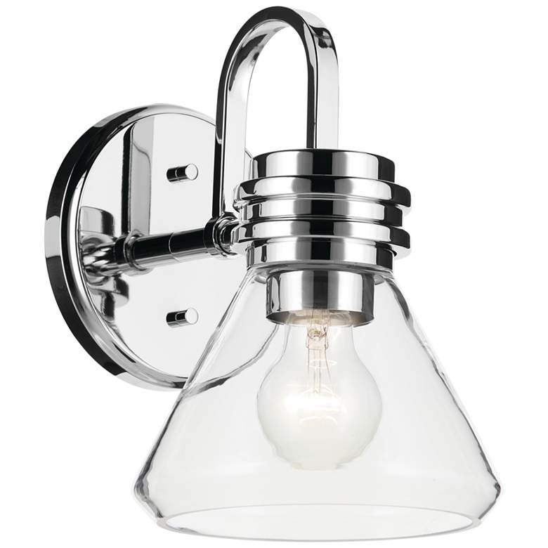 Image 1 Kichler Farum 9 1/2" High Chrome and Clear Glass Wall Sconce