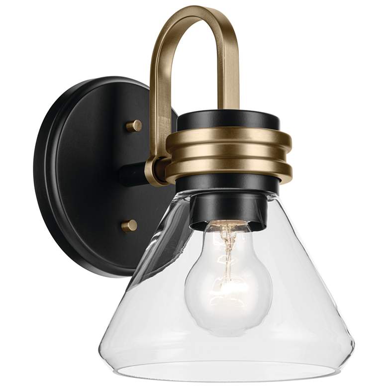 Image 1 Kichler Farum Black Wall Sconce 1Lt with Clear Glass