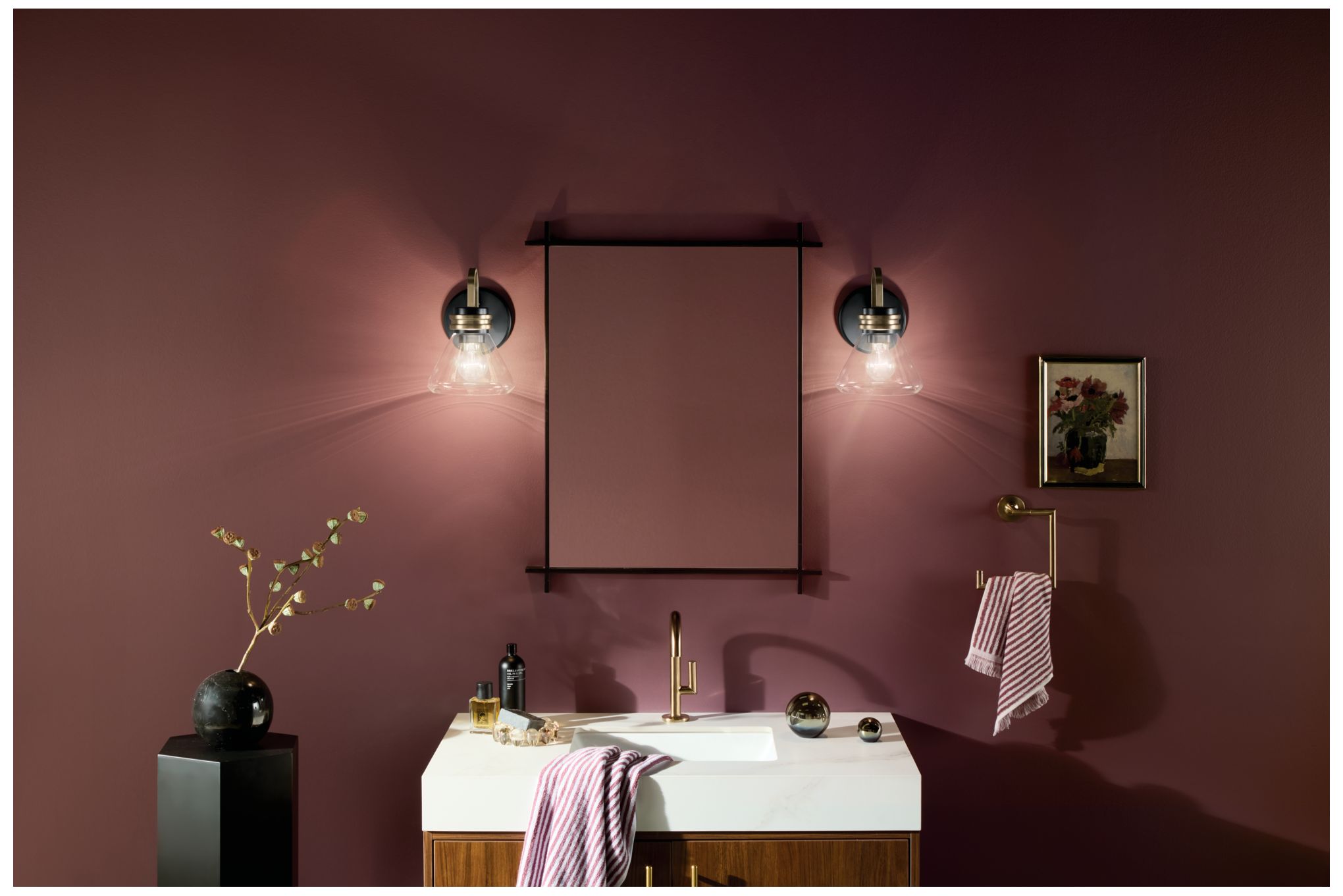 Image 3 Kichler Farum Black Wall Sconce 1Lt with Clear Glass more views