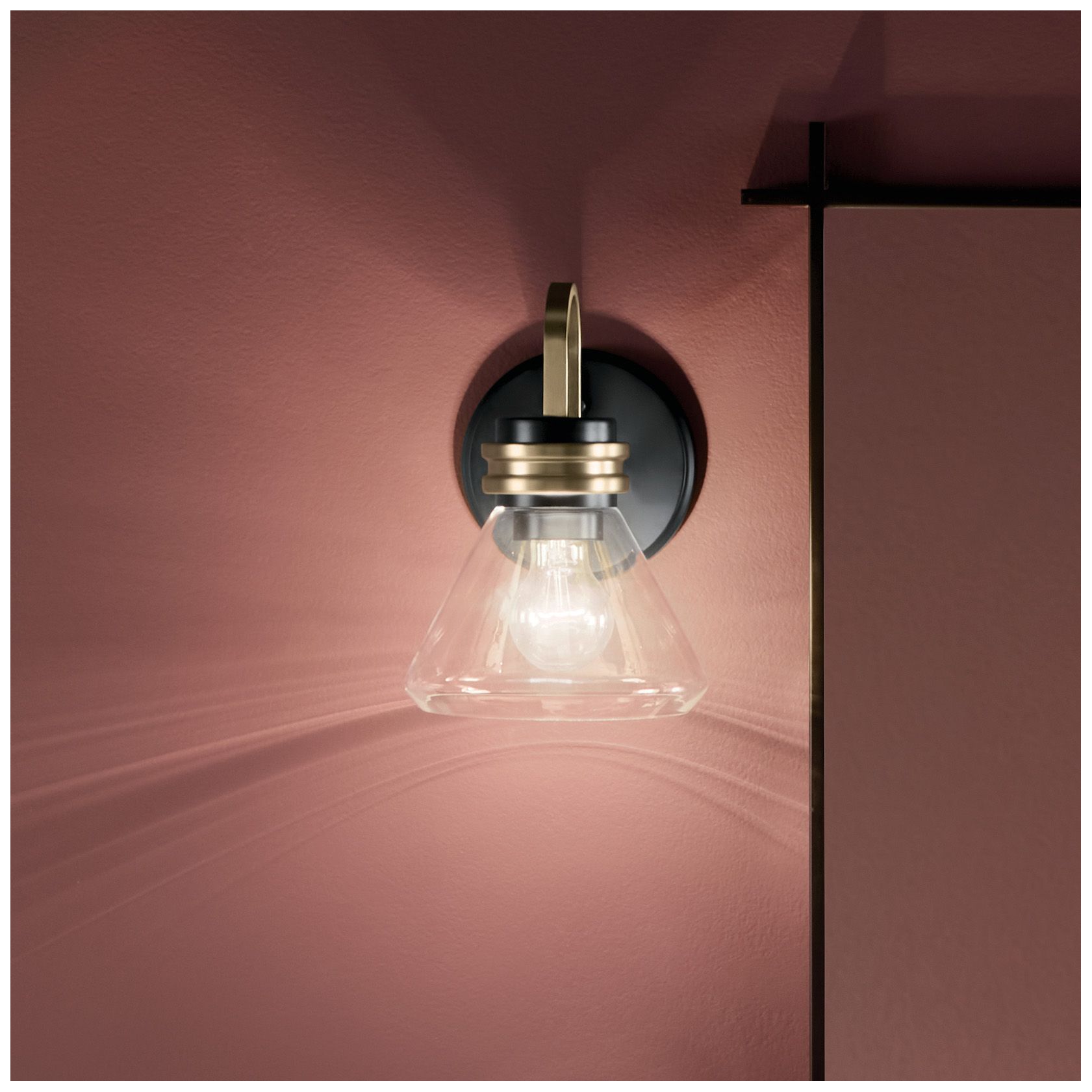 Image 4 Kichler Farum Black Wall Sconce 1Lt with Clear Glass more views