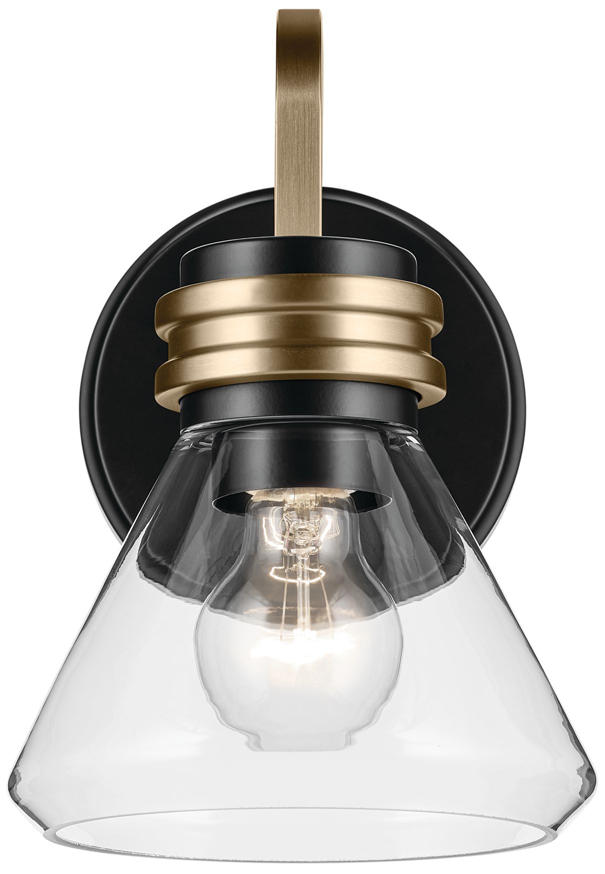 Image 5 Kichler Farum Black Wall Sconce 1Lt with Clear Glass more views