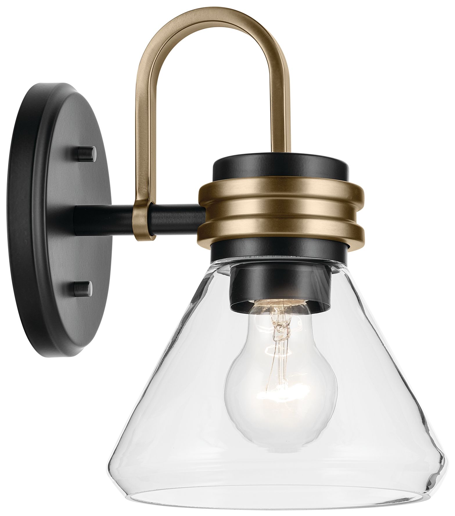 Image 7 Kichler Farum Black Wall Sconce 1Lt with Clear Glass more views