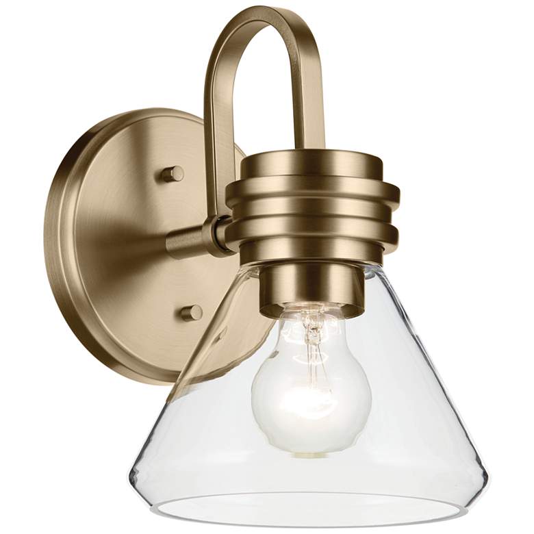 Image 1 Kichler Farum Champagne Bronze Wall Sconce 1Lt with Clear Glass