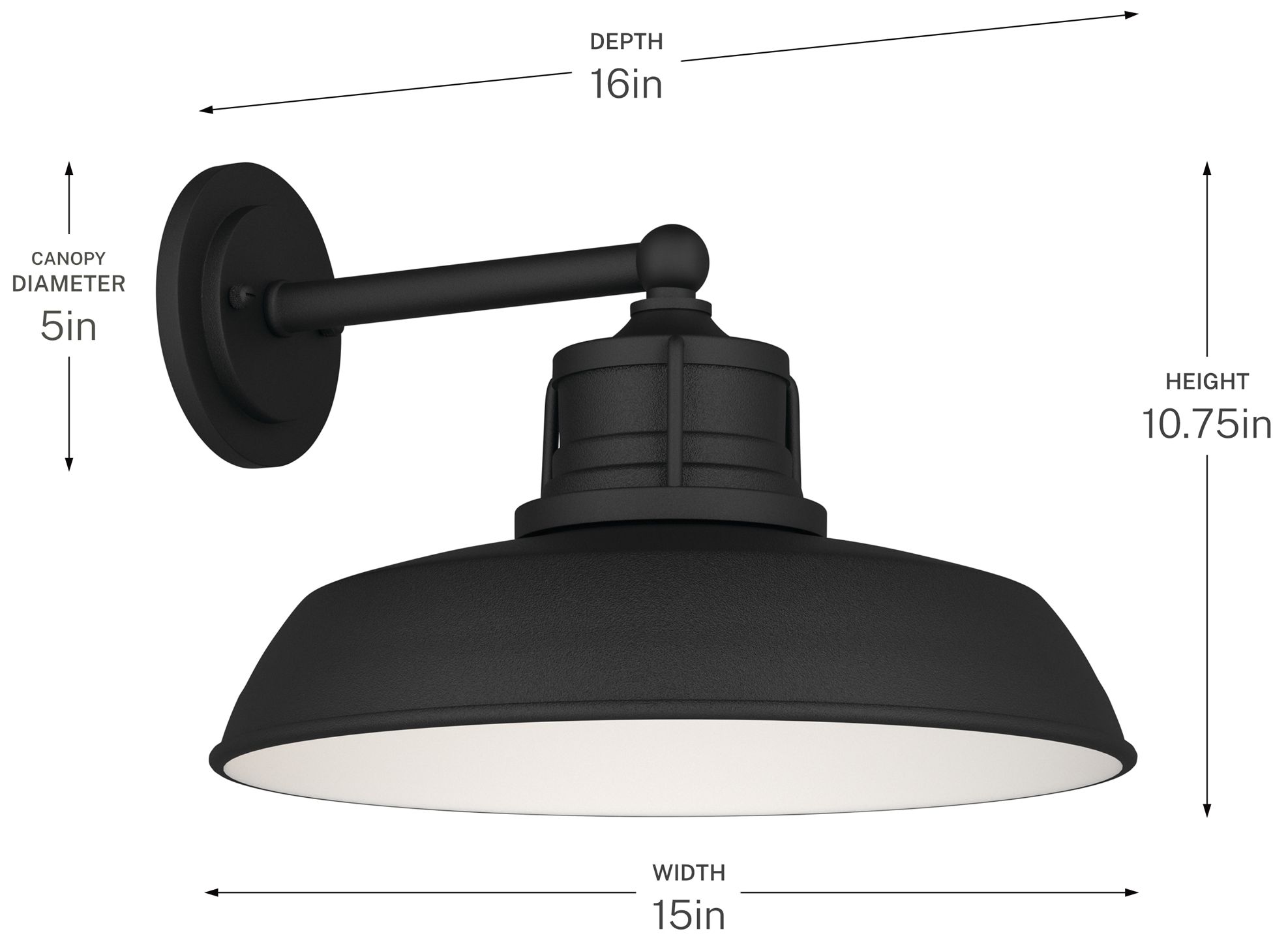 Kichler Fielding 15" 1-Light Outdoor Wall Light Textured Black