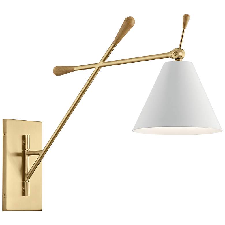 Image 1 Kichler Finnick 20"H Champagne Gold Swing Arm Wall Sconce