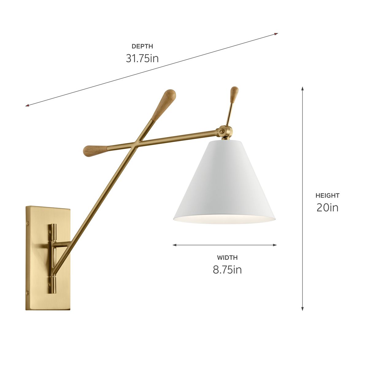 Image 4 Kichler Finnick 20"H Champagne Gold Swing Arm Wall Sconce more views