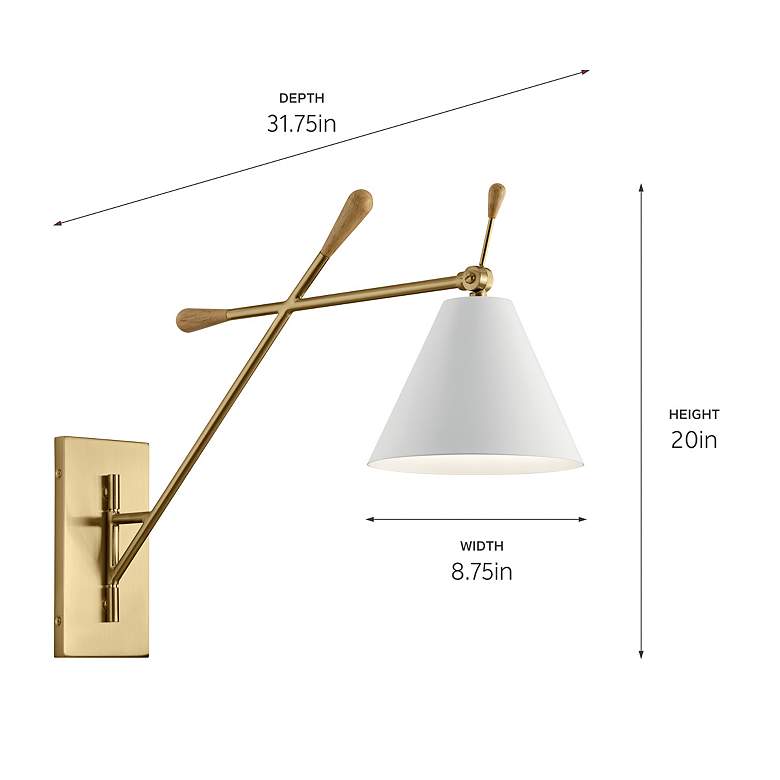 Image 5 Kichler Finnick 20"H Champagne Gold Swing Arm Wall Sconce more views