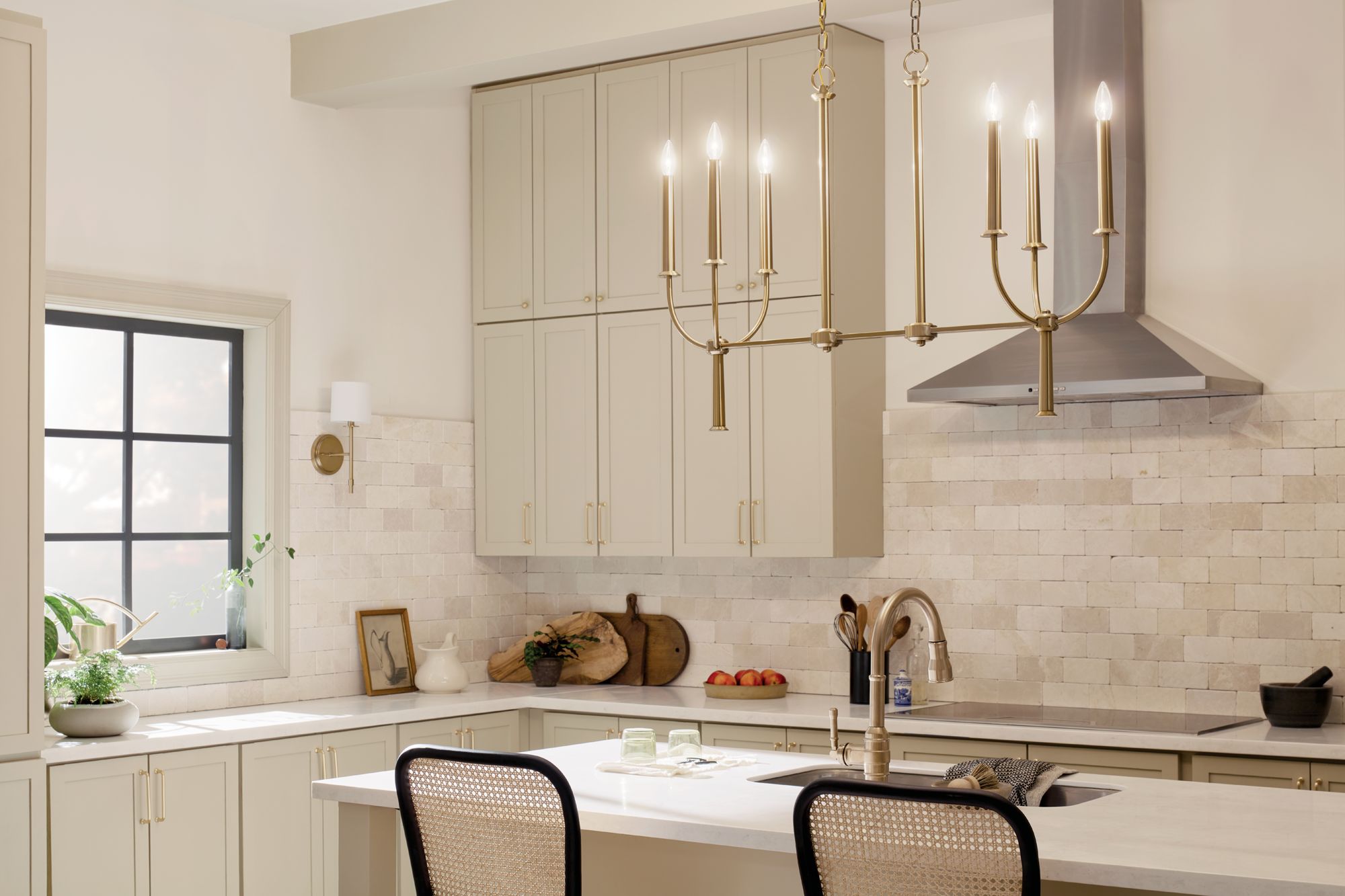 Image 5 Kichler Florence 40" Wide Brass Finish Linear Candelabra Chandelier more views