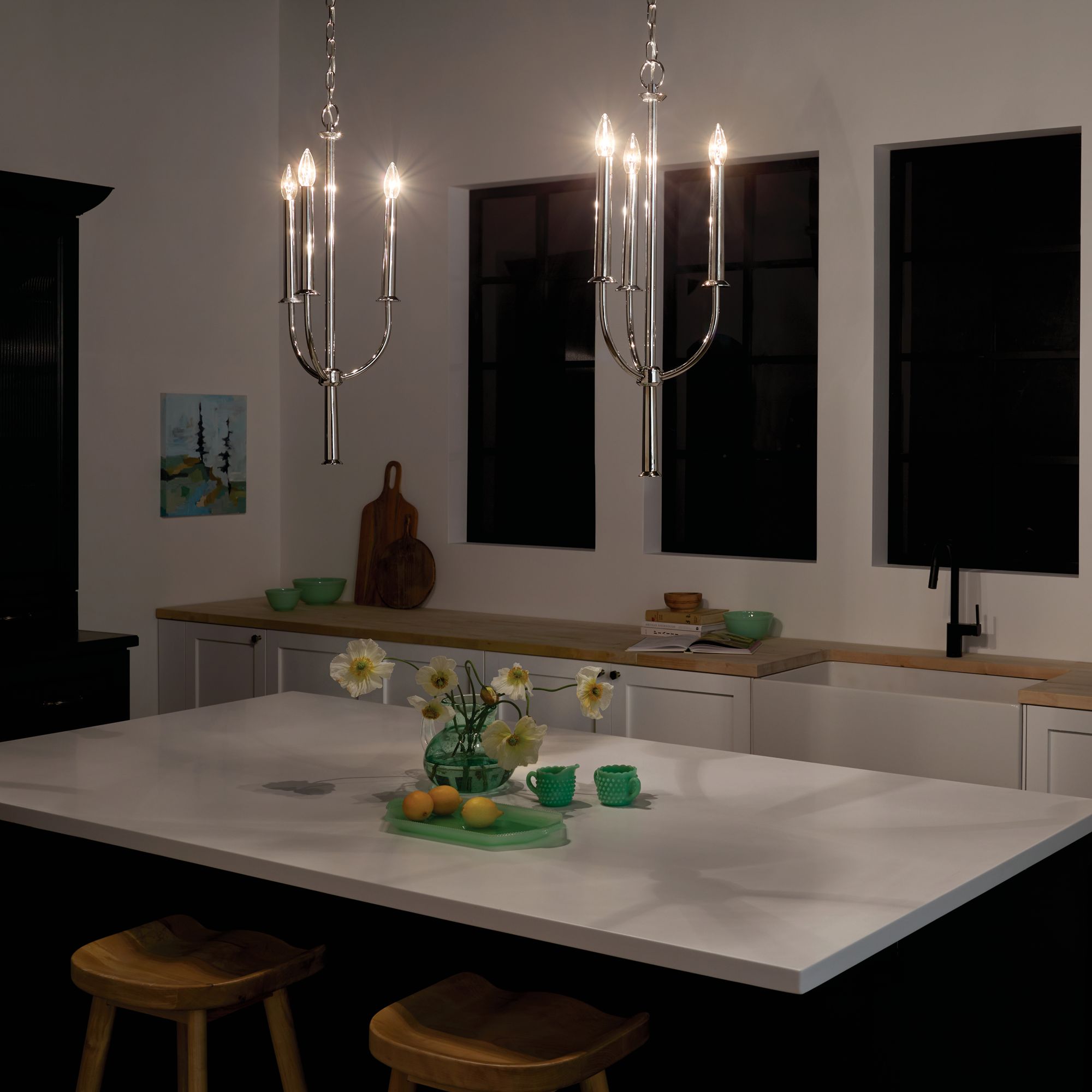 Kichler Florence 5" Wide 3-Light Nickel Modern Mini Chandelier