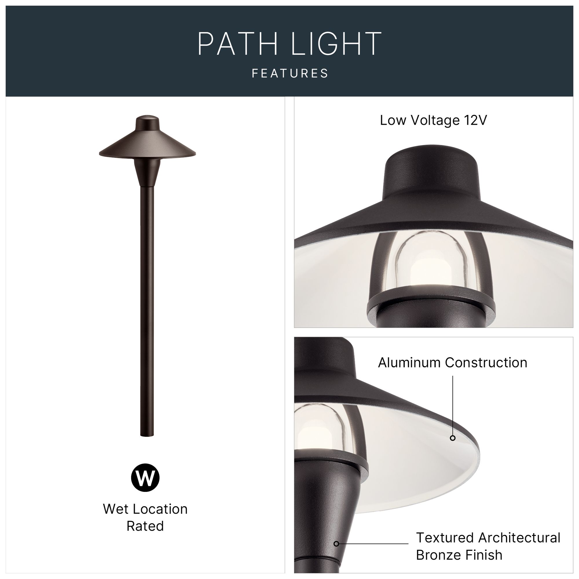 Kichler Fogden 21"H Textured Architectural Bronze Path Light