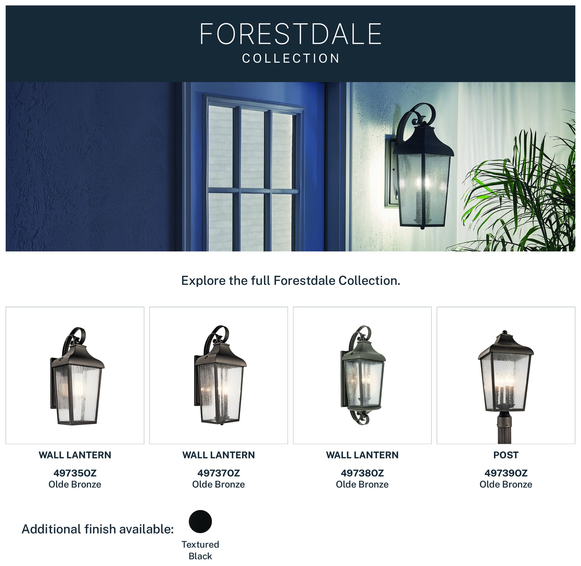 Image 7 Kichler Forestdale 14 3/4"H Old Bronze Outdoor Wall Light more views