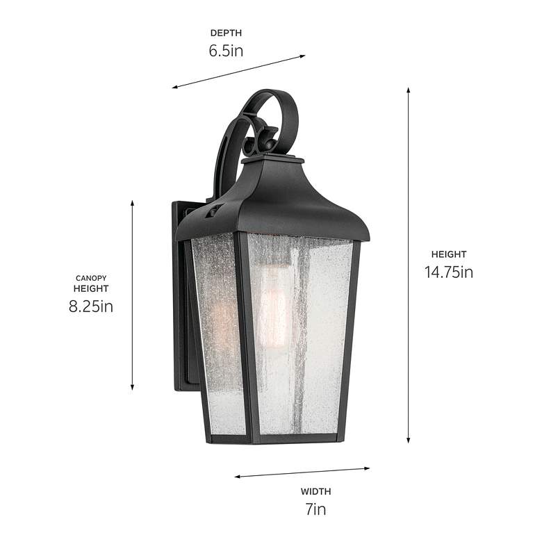 Image 5 Kichler Forestdale 14 3/4"H Texture Black Outdoor Wall Light more views