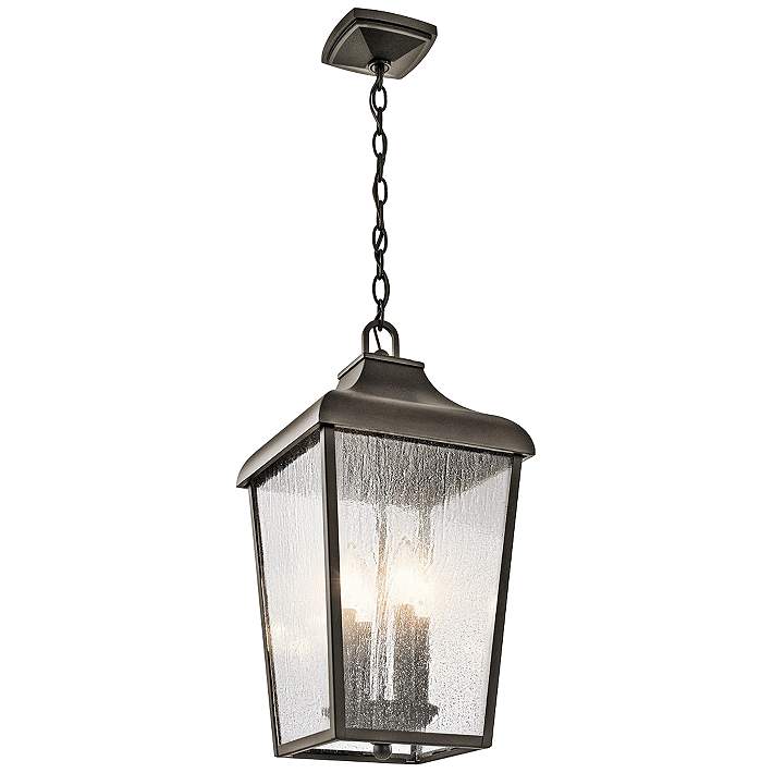 Kichler Forestdale Olde Bronze Traditional Seeded Glass Lantern Pendant Light Kichler Forestdale Olde Bronze Traditional Seeded Glass Lantern Pendant Light