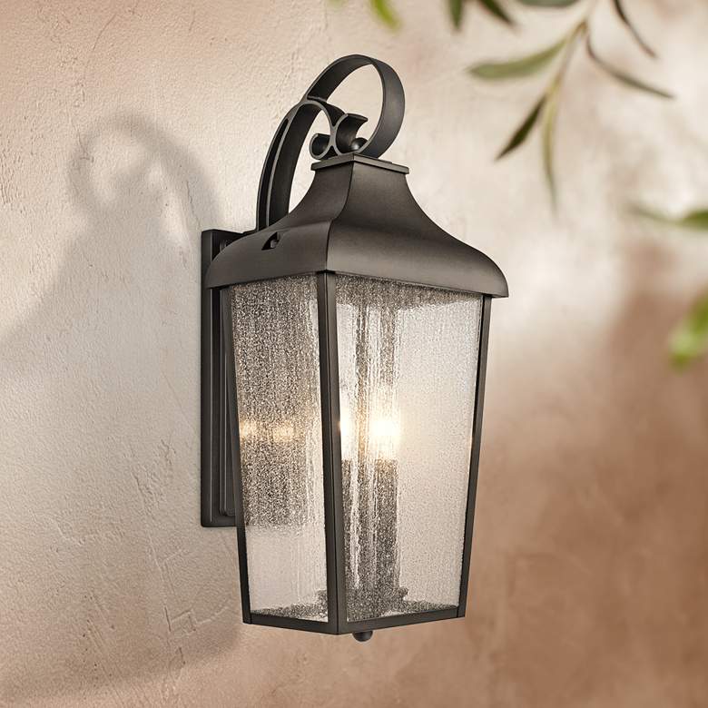 Image 1 Kichler Forestdale 21 1/2 inch High Old Bronze Outdoor Lantern Wall Light