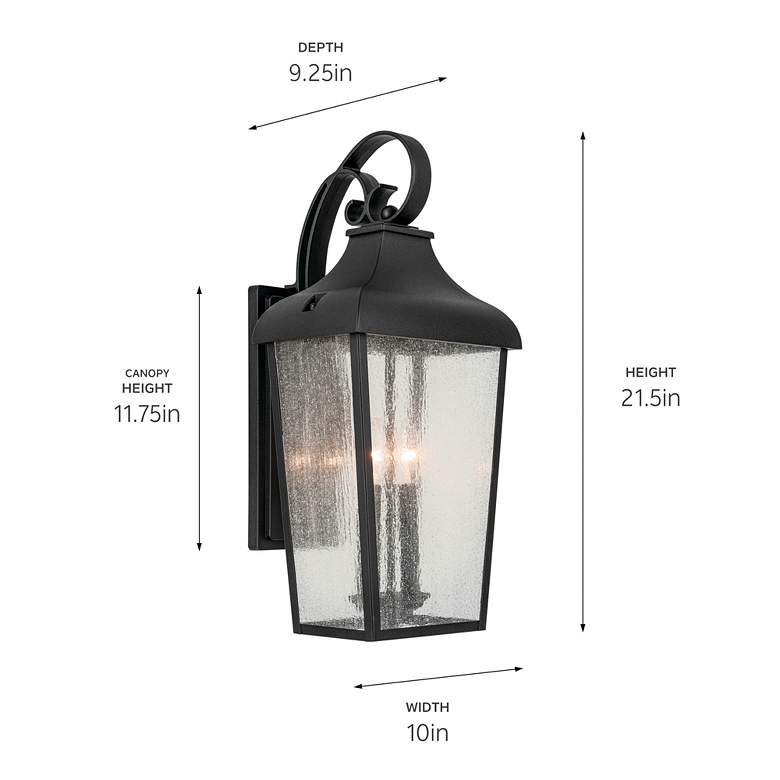 Image 5 Kichler Forestdale 21 1/2"H Texture Black Outdoor Wall Light more views